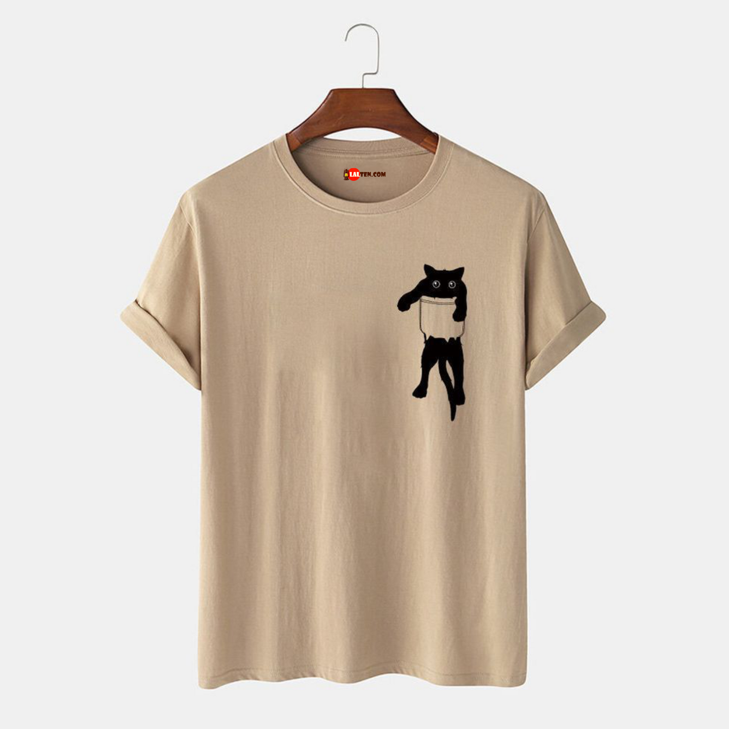 Beige Couple Friendly Custom Printed T-Shirt – Add Your Photo, Text or Cartoon Design (Unisex)