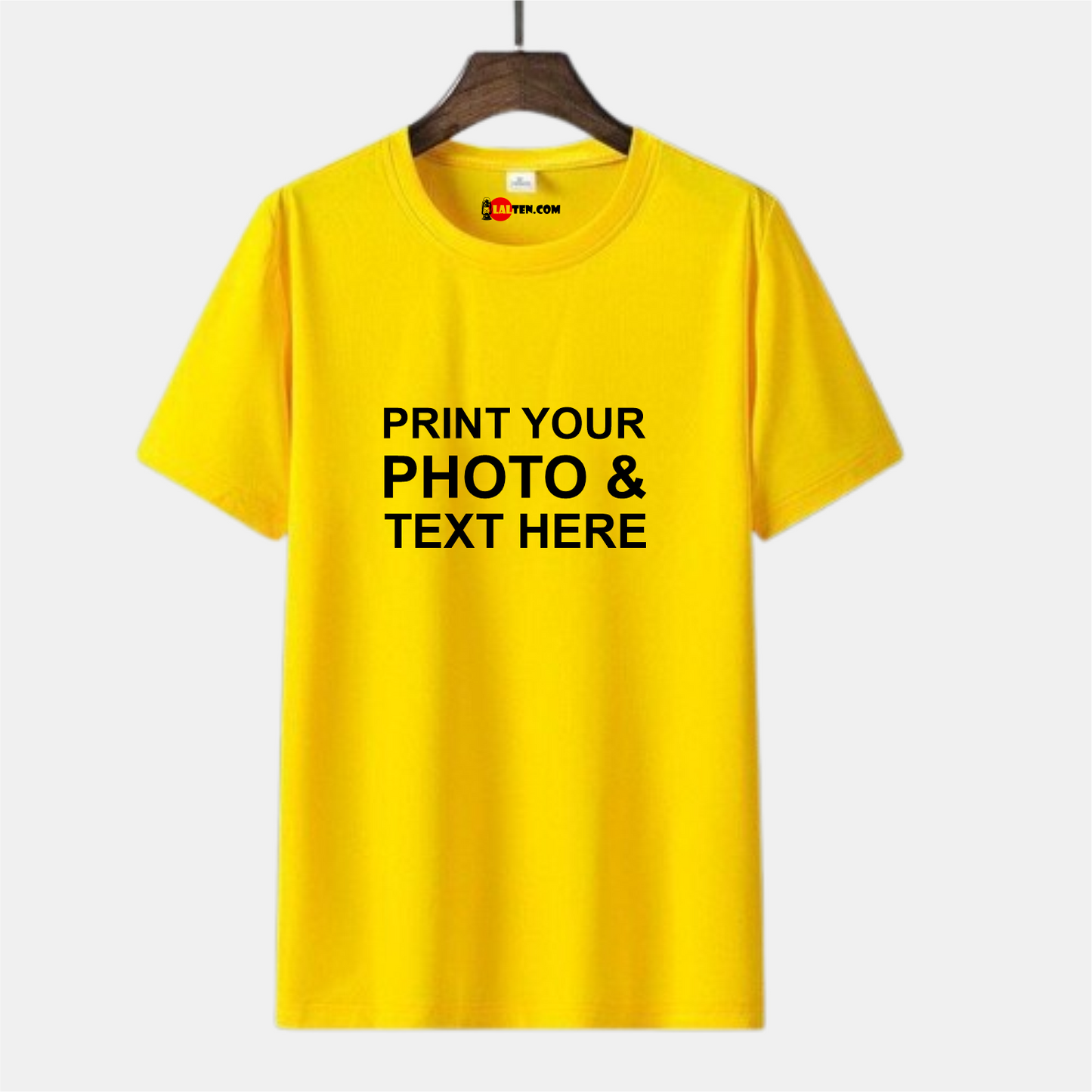 Yellow Couple Friendly Custom Printed T-Shirt – Add Your Photo, Text or Cartoon Design (Unisex)