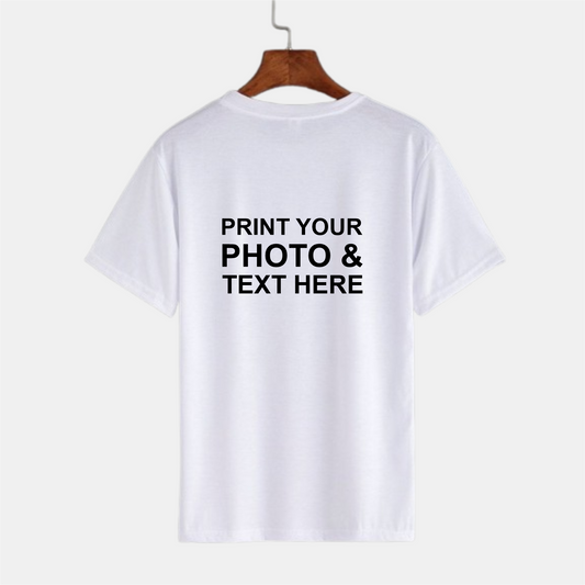 White Couple Friendly Custom Printed T-Shirt – Add Your Photo, Text or Cartoon Design (Unisex)