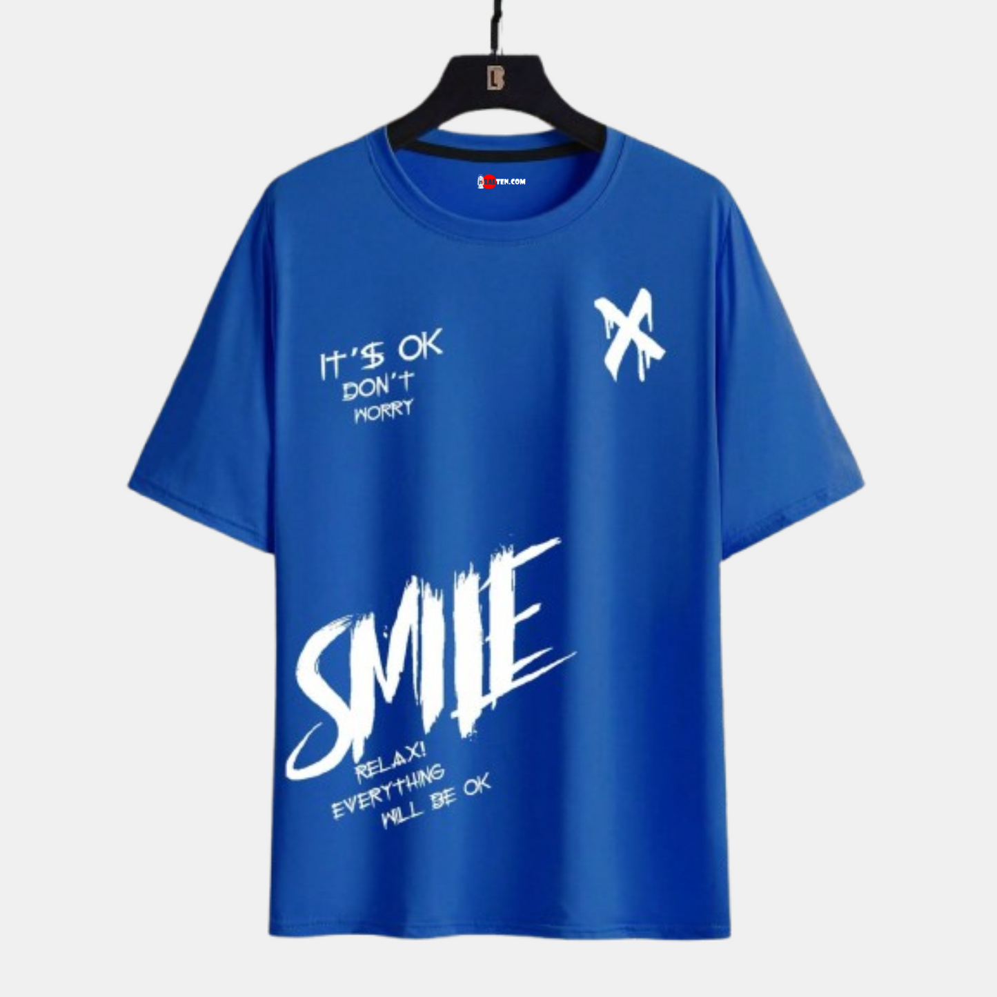 Blue Couple Friendly Custom Printed T-Shirt – Add Your Photo, Text or Cartoon Design (Unisex)