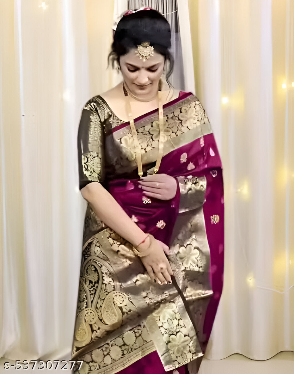 Rama Green Soft Banarasi Silk Saree – A Touch of Tradition, A Gift from the Heart