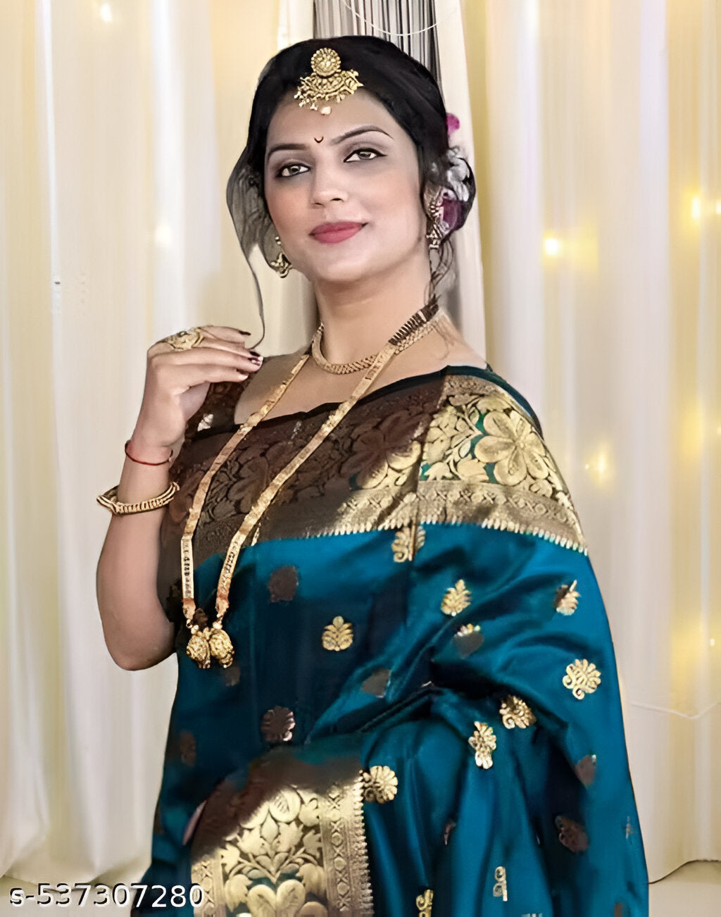 Rama Green Soft Banarasi Silk Saree – A Touch of Tradition, A Gift from the Heart