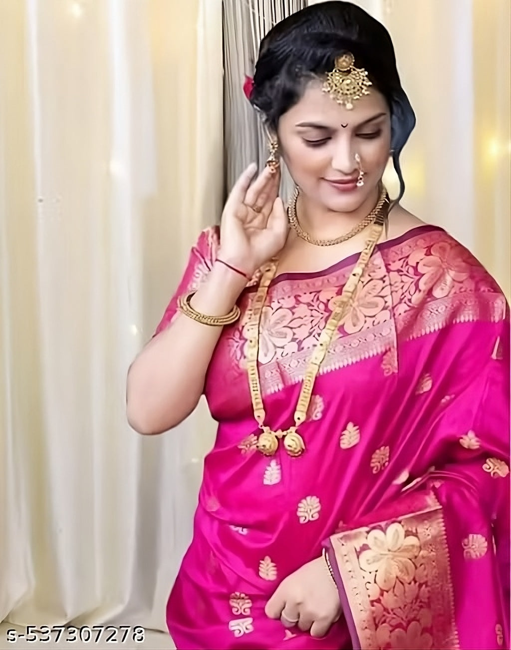 Rama Green Soft Banarasi Silk Saree – A Touch of Tradition, A Gift from the Heart